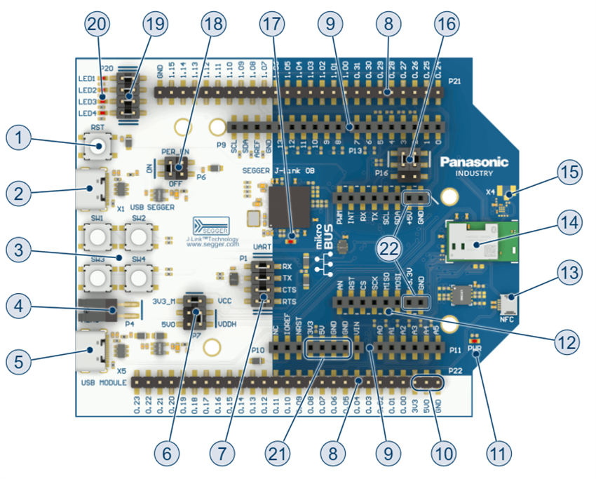 Location Circuit - Panasonic PAN1783/1783A Evaluation Boards